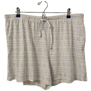 White and Blue Martha Stewart Women's Printed Pajama Shorts